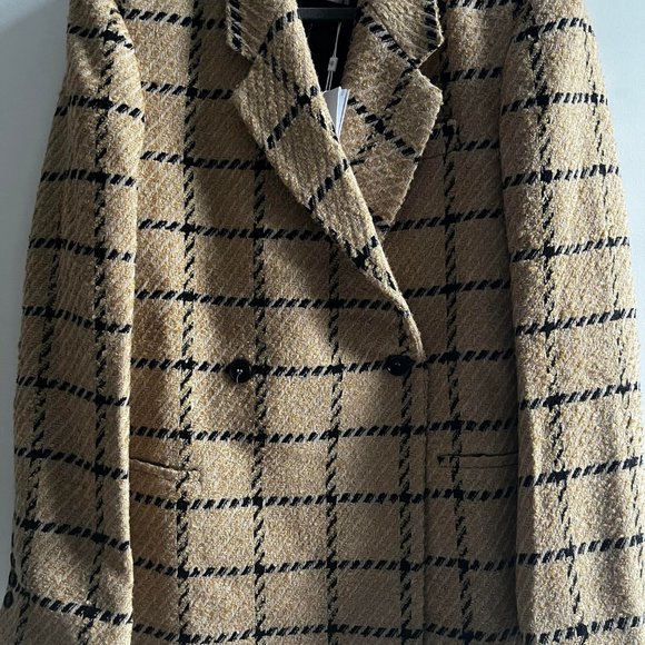 ANINE BING Kaia double-breasted checked tweed blazer - Picture 3 of 6